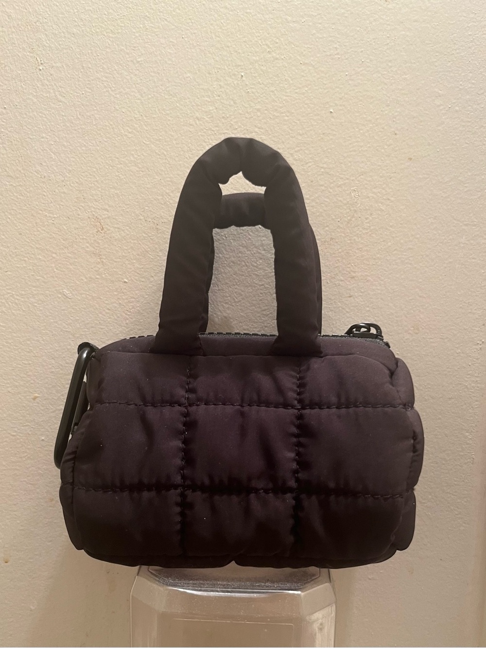 Quilted Mini Tote Bag in Black